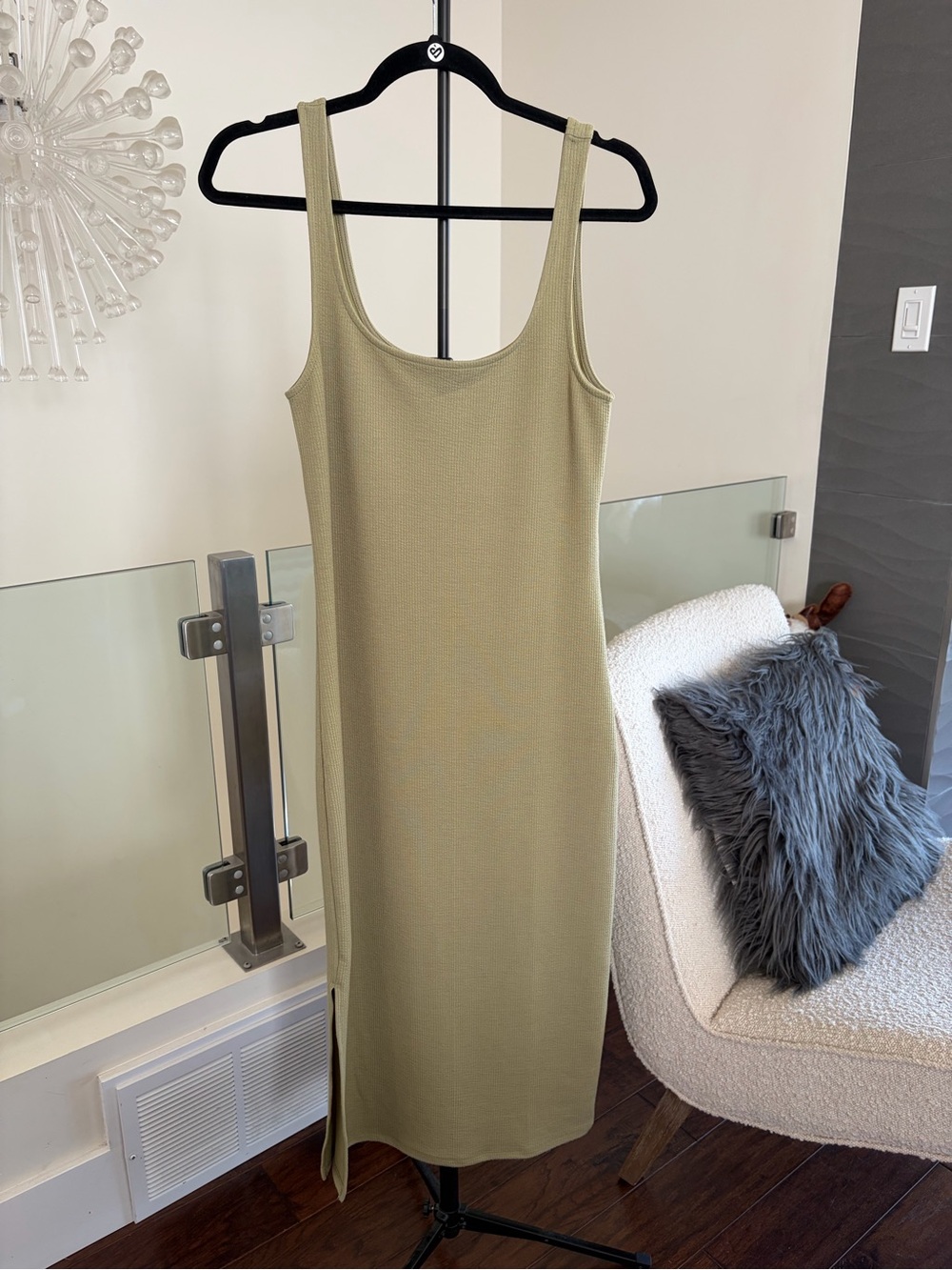 Vero Moda Olive Scoop Neck Tank Midi Dress